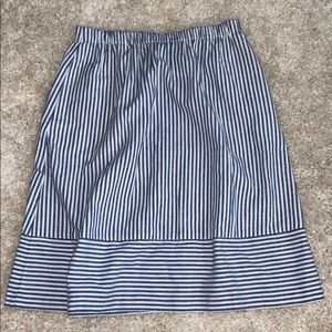 Striped Cotton Linen Midi Skirt -NWT